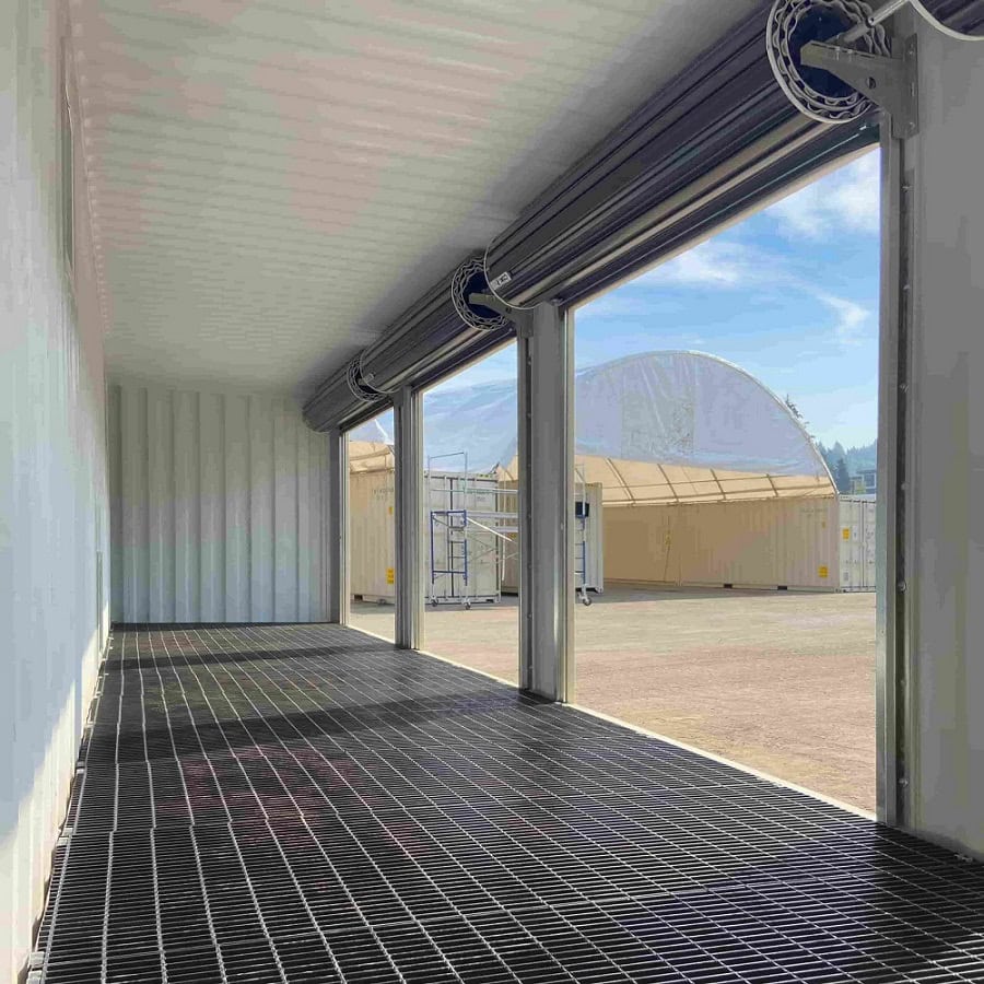 40&rsquo;HC &ldquo;CONTAINMENT CUBE&rdquo; with 4 x Roll Up Doors - Metro Container PTY LTD