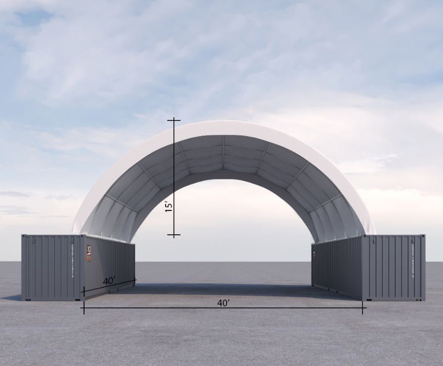 40&rsquo; x 40&rsquo; Fabric Container Shelter - Metro Container PTY LTD