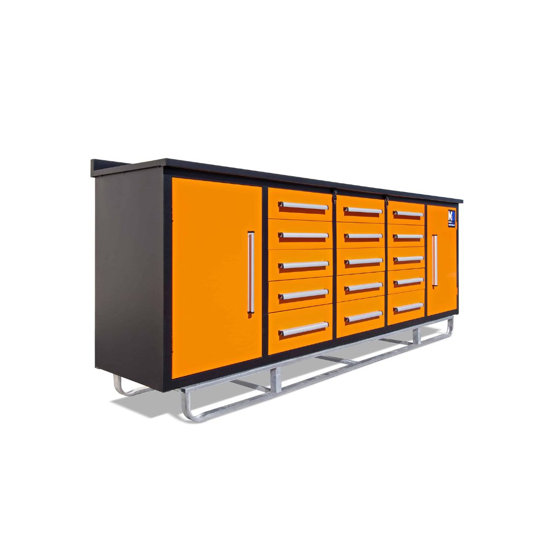 M&B | 10&rsquo; Workbench Cabinet with 15 Drawers - Metro Container PTY LTD