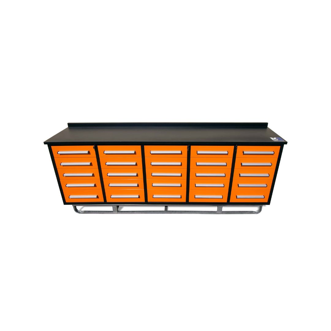 M&B | 10&rsquo; Workbench Cabinet with 25 Drawers - Metro Container PTY LTD