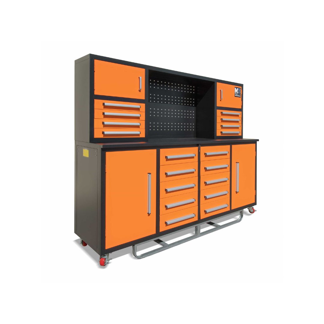 M&B | 7&rsquo; Workbench Cabinet with 18 Drawers - Metro Container PTY LTD