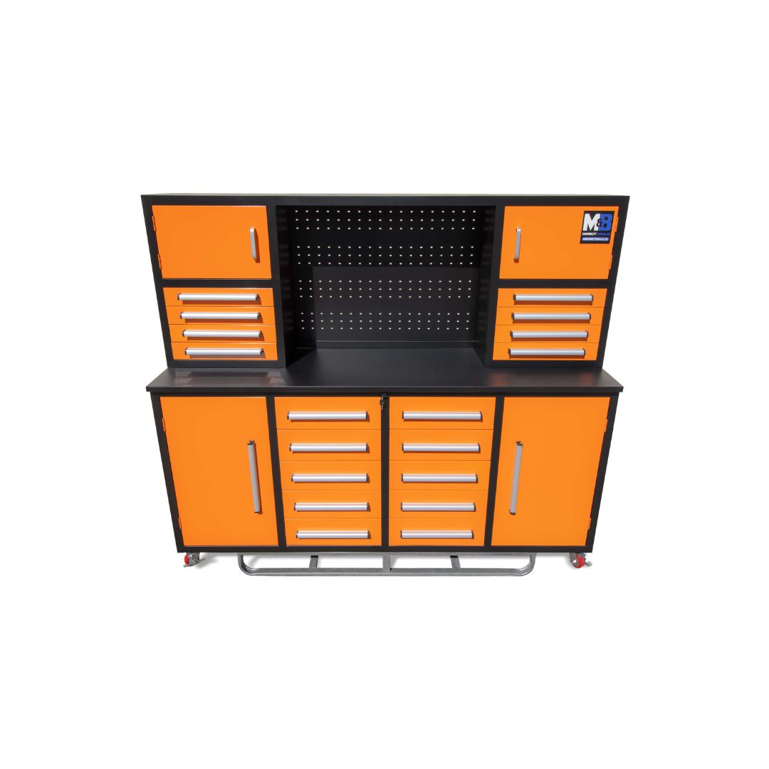 M&B | 7&rsquo; Workbench Cabinet with 18 Drawers - Metro Container PTY LTD