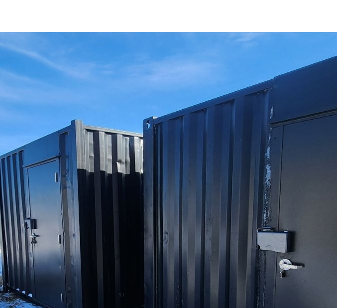 10&prime; Used Cutdown Shipping Container w/Man Door (Black) - Metro Container PTY LTD